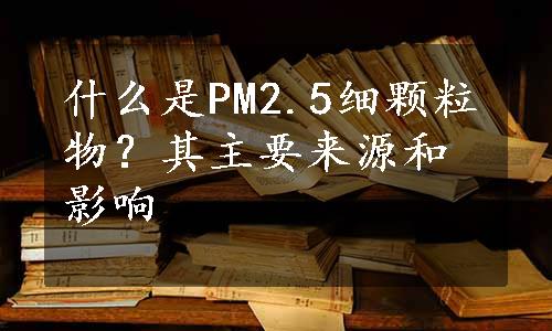 什么是PM2.5细颗粒物？其主要来源和影响