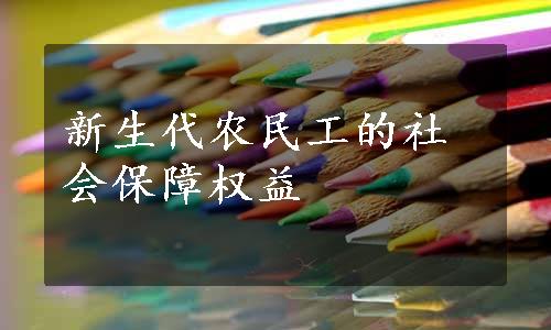 新生代农民工的社会保障权益