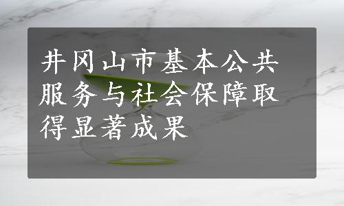 井冈山市基本公共服务与社会保障取得显著成果