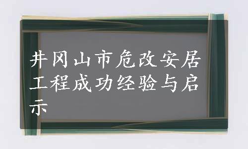 井冈山市危改安居工程成功经验与启示