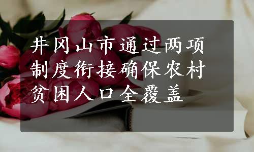 井冈山市通过两项制度衔接确保农村贫困人口全覆盖