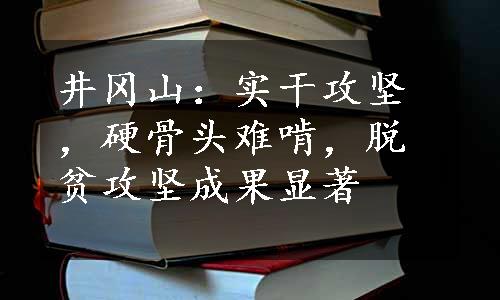 井冈山：实干攻坚，硬骨头难啃，脱贫攻坚成果显著