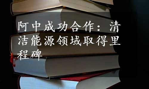 阿中成功合作：清洁能源领域取得里程碑