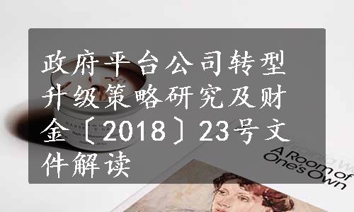 政府平台公司转型升级策略研究及财金〔2018〕23号文件解读