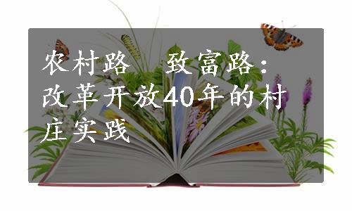 农村路　致富路：改革开放40年的村庄实践