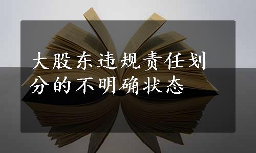 大股东违规责任划分的不明确状态