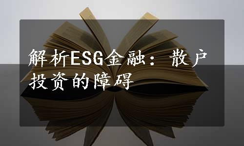 解析ESG金融：散户投资的障碍