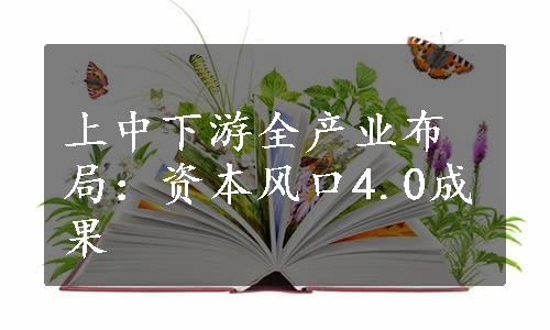 上中下游全产业布局：资本风口4.0成果