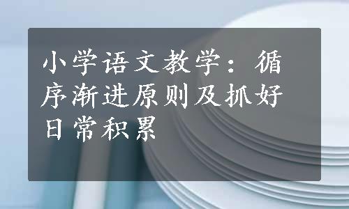 小学语文教学：循序渐进原则及抓好日常积累