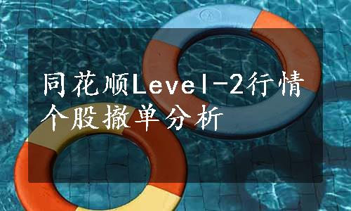 同花顺Level-2行情个股撤单分析