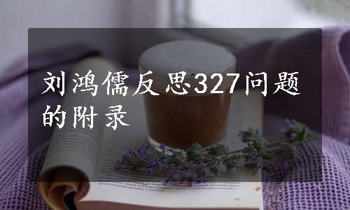 刘鸿儒反思327问题的附录