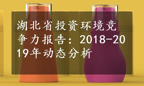 湖北省投资环境竞争力报告：2018-2019年动态分析