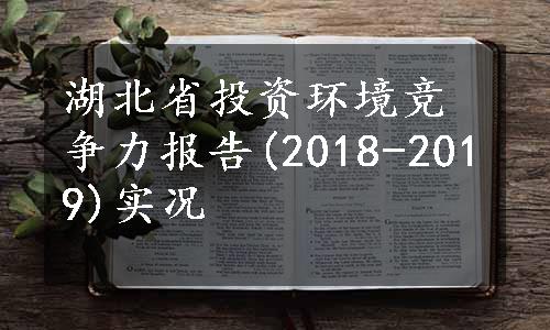 湖北省投资环境竞争力报告(2018-2019)实况