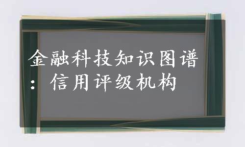 金融科技知识图谱：信用评级机构