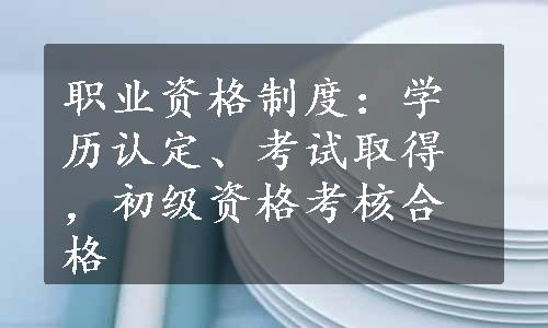 职业资格制度：学历认定、考试取得，初级资格考核合格