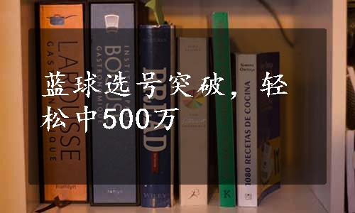 蓝球选号突破，轻松中500万