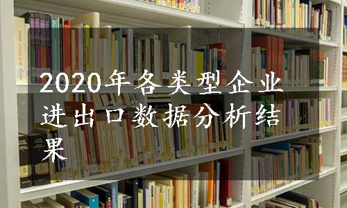 2020年各类型企业进出口数据分析结果