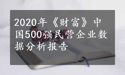 2020年《财富》中国500强民营企业数据分析报告
