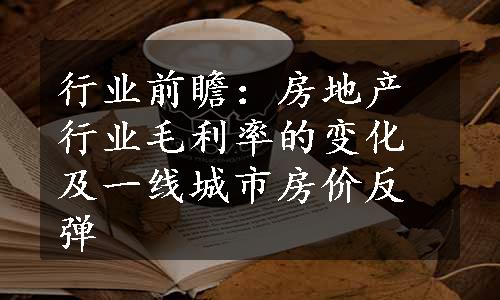 行业前瞻：房地产行业毛利率的变化及一线城市房价反弹