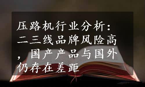 压路机行业分析：二三线品牌风险高，国产产品与国外仍存在差距