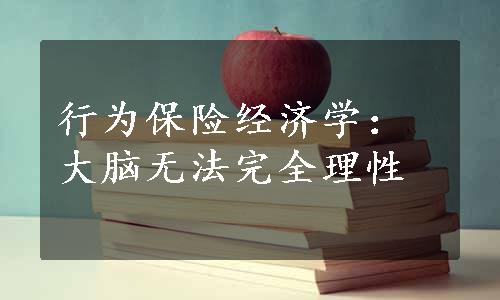 行为保险经济学：大脑无法完全理性