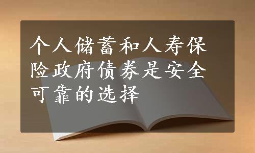 个人储蓄和人寿保险政府债券是安全可靠的选择