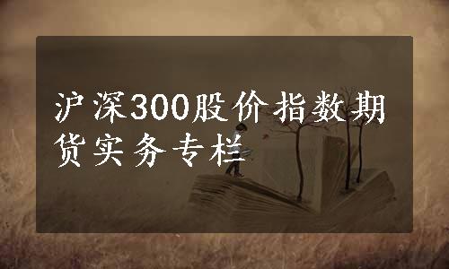 沪深300股价指数期货实务专栏