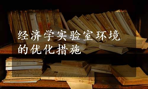 经济学实验室环境的优化措施