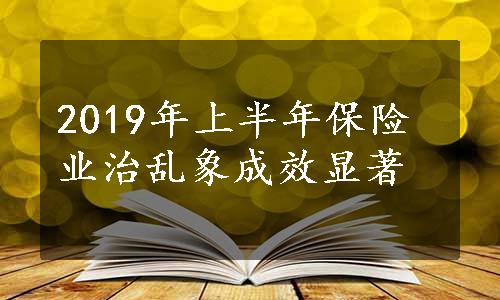 2019年上半年保险业治乱象成效显著