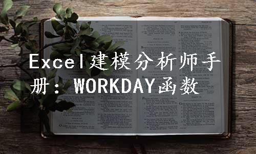 Excel建模分析师手册：WORKDAY函数