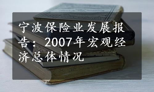 宁波保险业发展报告：2007年宏观经济总体情况