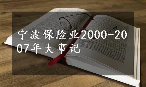 宁波保险业2000-2007年大事记