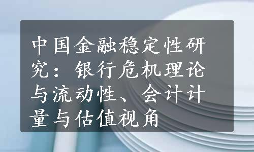 中国金融稳定性研究：银行危机理论与流动性、会计计量与估值视角