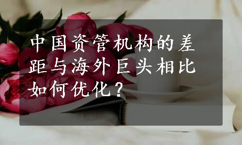 中国资管机构的差距与海外巨头相比如何优化？