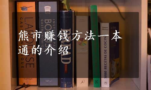 熊市赚钱方法一本通的介绍