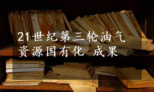 21世纪第三轮油气资源国有化 成果