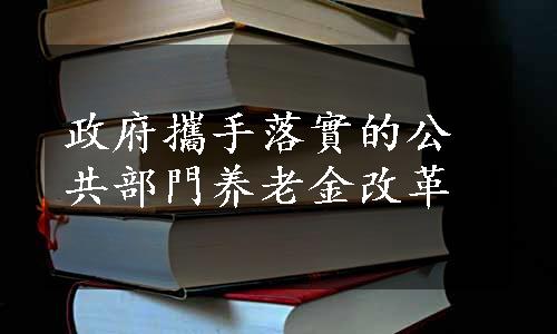 政府攜手落實的公共部門养老金改革