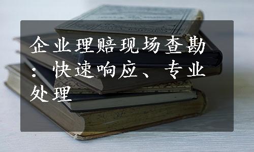 企业理赔现场查勘：快速响应、专业处理