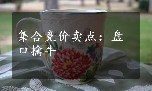 集合竞价卖点：盘口擒牛