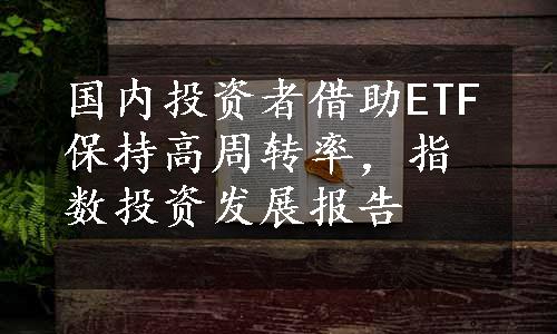 国内投资者借助ETF保持高周转率，指数投资发展报告