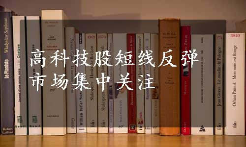 高科技股短线反弹市场集中关注