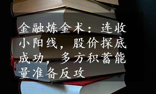 金融炼金术：连收小阳线，股价探底成功，多方积蓄能量准备反攻