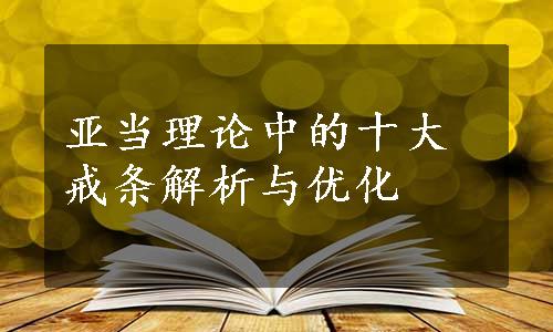 亚当理论中的十大戒条解析与优化