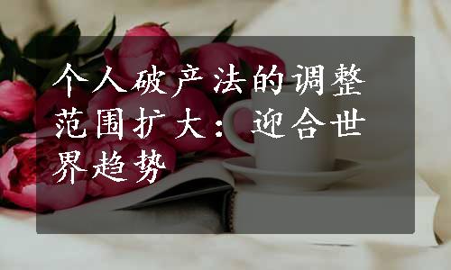 个人破产法的调整范围扩大：迎合世界趋势