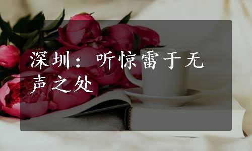 深圳：听惊雷于无声之处