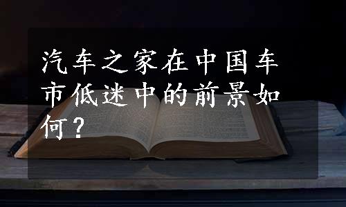 汽车之家在中国车市低迷中的前景如何？