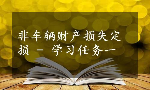 非车辆财产损失定损 - 学习任务一