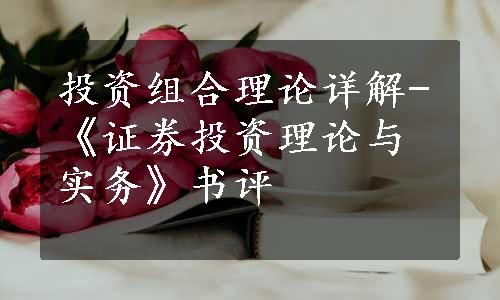 投资组合理论详解-《证券投资理论与实务》书评