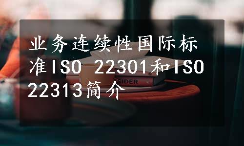 业务连续性国际标准ISO 22301和ISO 22313简介