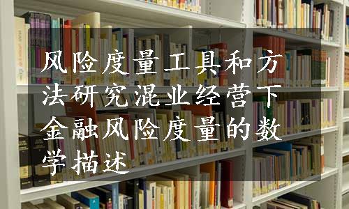 风险度量工具和方法研究混业经营下金融风险度量的数学描述